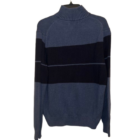 Men's Blue and Navy Striped Sweater - Picture 2 of 4